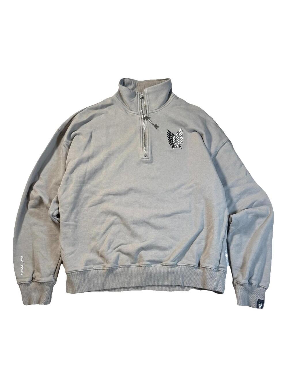 Shihiko 1/4 Zip Pullover Men’s Large Attack On Titan Sasageyo Streetwear Collab